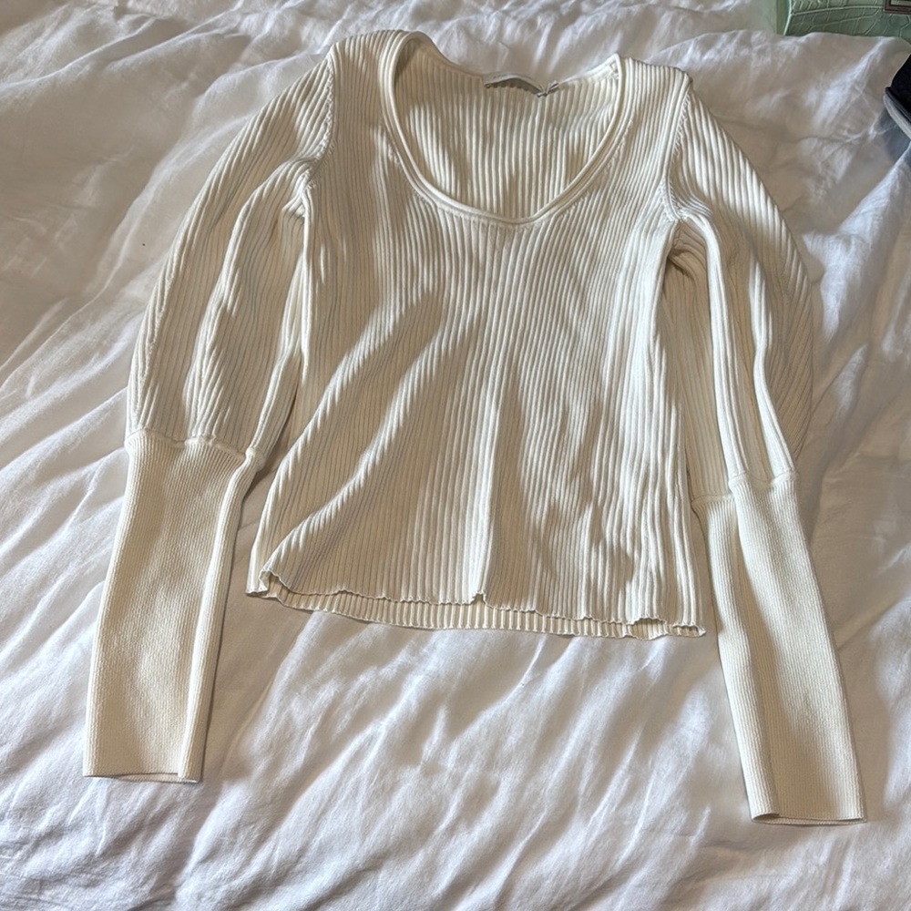 Jonathan Simkhai Ivory Ribbed Knitwear